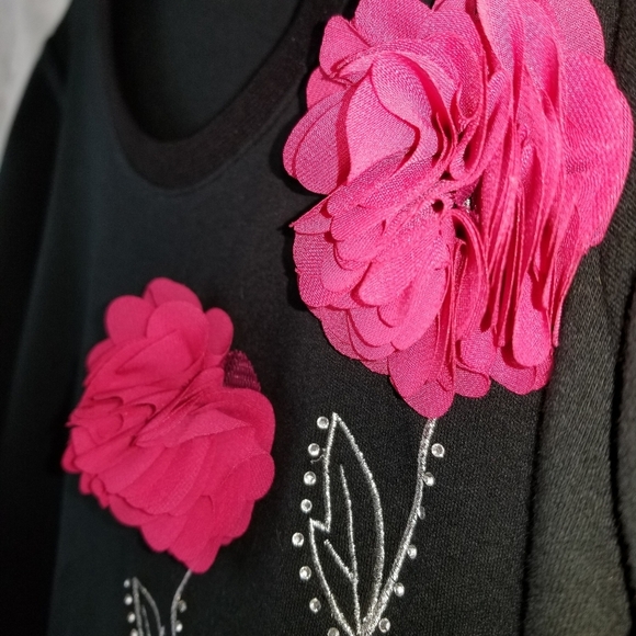 QuackerFactory 3D rose petals studded top Sz XS - Picture 5 of 11